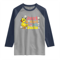 Duck Lover Gift Raglan Shirt Just A Girl Who Loves Ducks - Wonder Print Shop