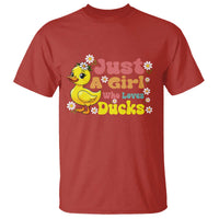 Duck Lover Gift T Shirt Just A Girl Who Loves Ducks - Wonder Print Shop