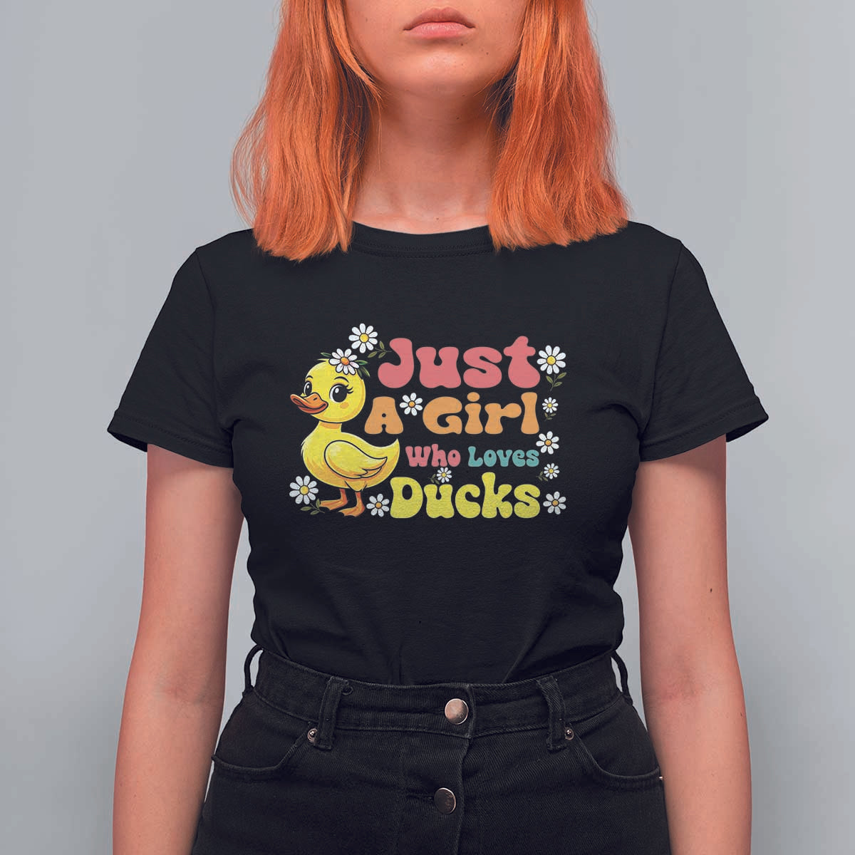 Duck Lover Gift T Shirt For Women Just A Girl Who Loves Ducks - Wonder Print Shop