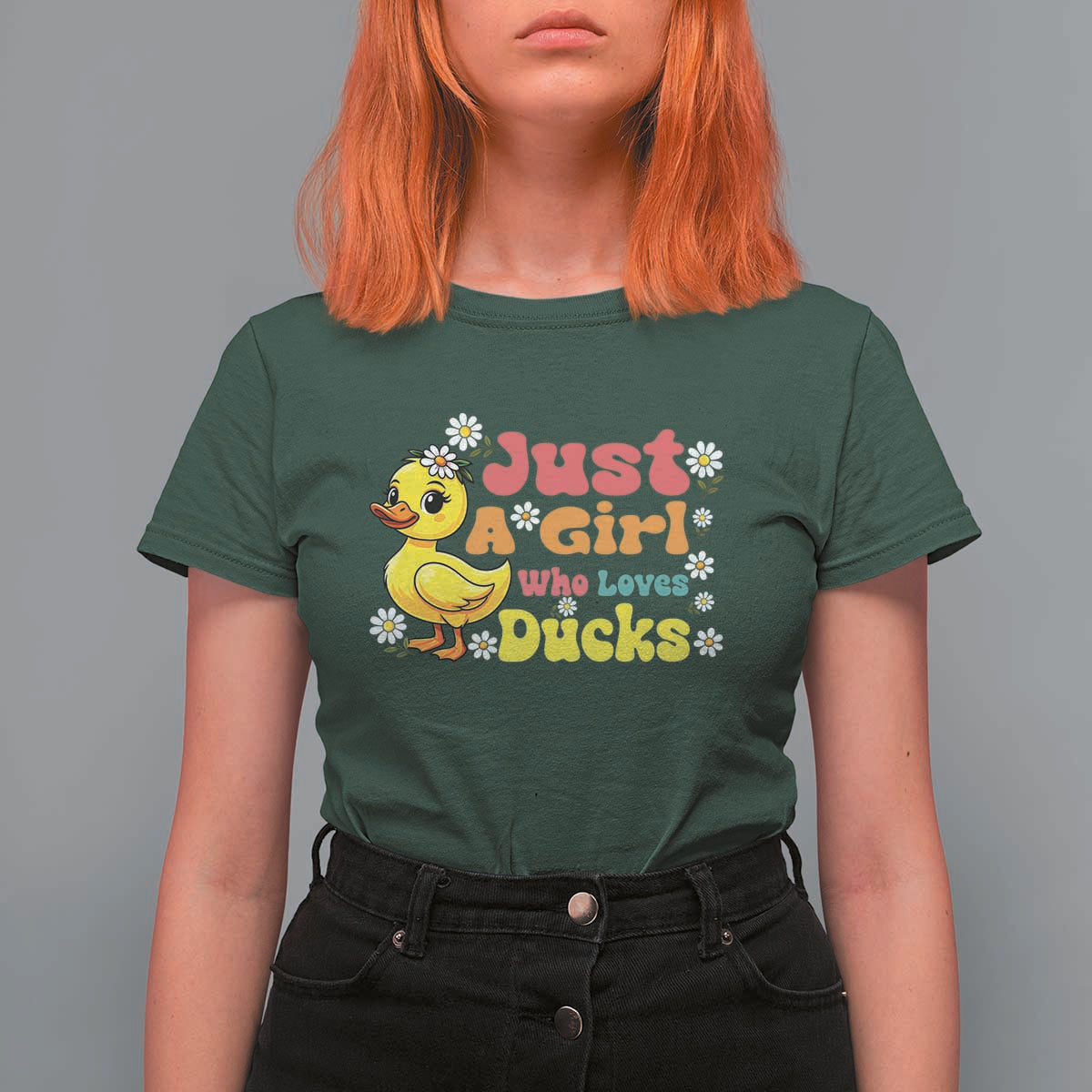 Duck Lover Gift T Shirt For Women Just A Girl Who Loves Ducks - Wonder Print Shop