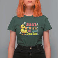 Duck Lover Gift T Shirt For Women Just A Girl Who Loves Ducks - Wonder Print Shop