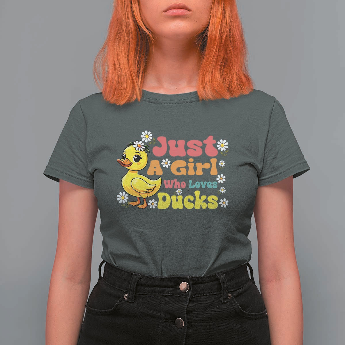 Duck Lover Gift T Shirt For Women Just A Girl Who Loves Ducks - Wonder Print Shop
