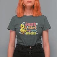 Duck Lover Gift T Shirt For Women Just A Girl Who Loves Ducks - Wonder Print Shop