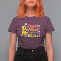 Duck Lover Gift T Shirt For Women Just A Girl Who Loves Ducks - Wonder Print Shop