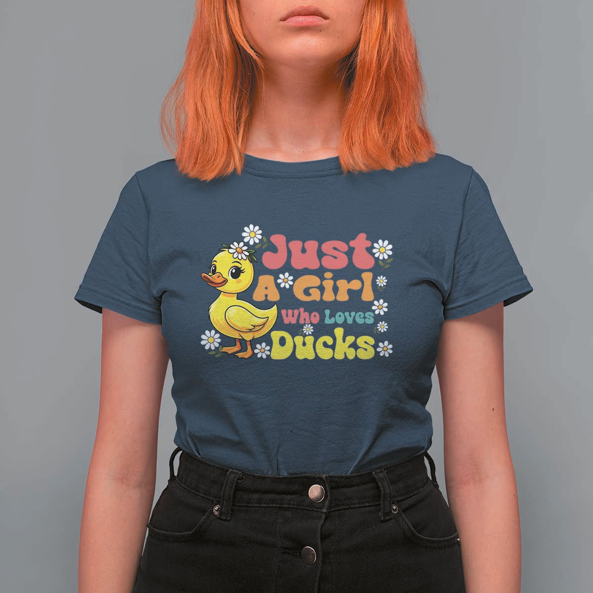 Duck Lover Gift T Shirt For Women Just A Girl Who Loves Ducks - Wonder Print Shop
