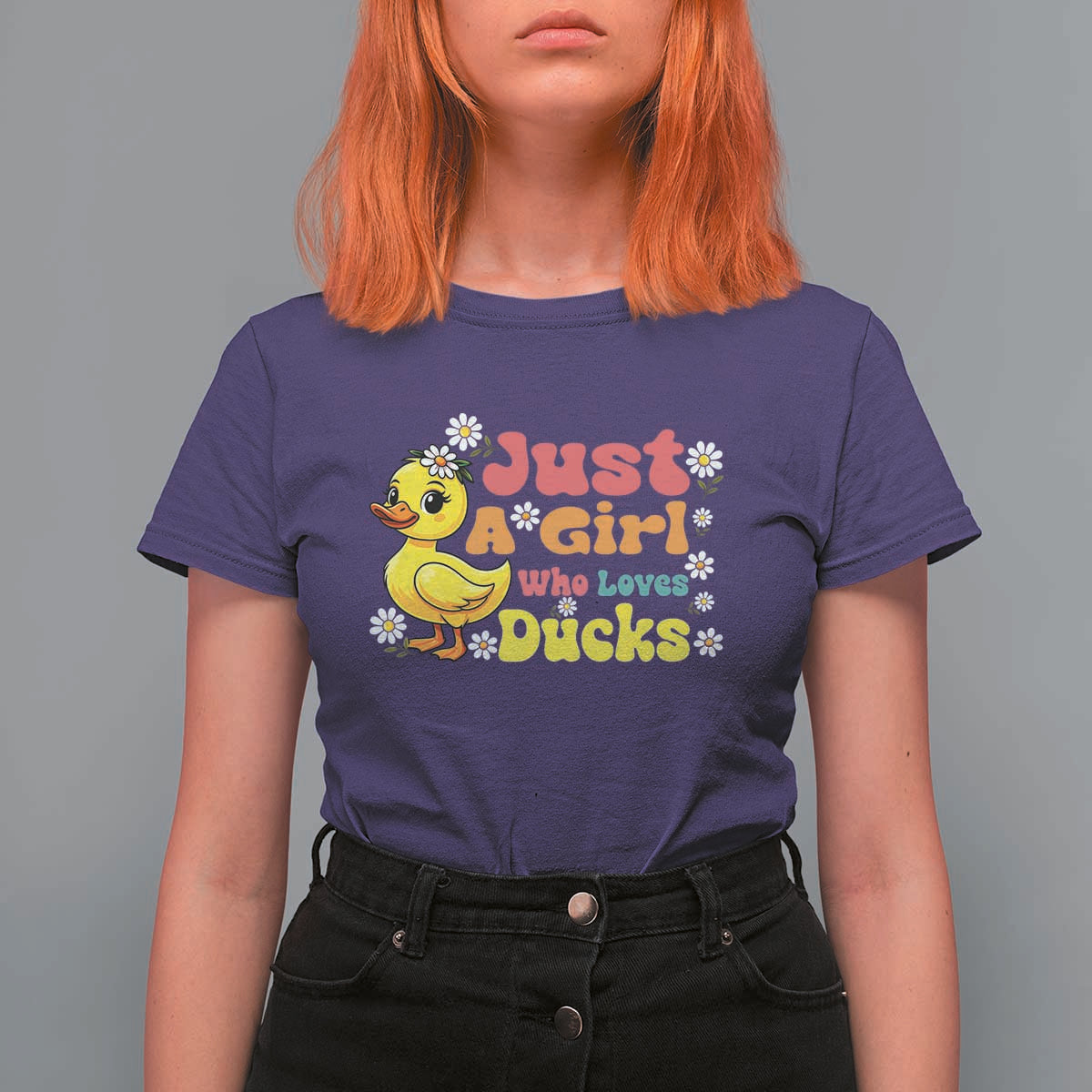 Duck Lover Gift T Shirt For Women Just A Girl Who Loves Ducks - Wonder Print Shop