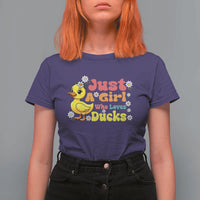 Duck Lover Gift T Shirt For Women Just A Girl Who Loves Ducks - Wonder Print Shop