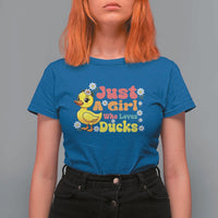 Duck Lover Gift T Shirt For Women Just A Girl Who Loves Ducks - Wonder Print Shop
