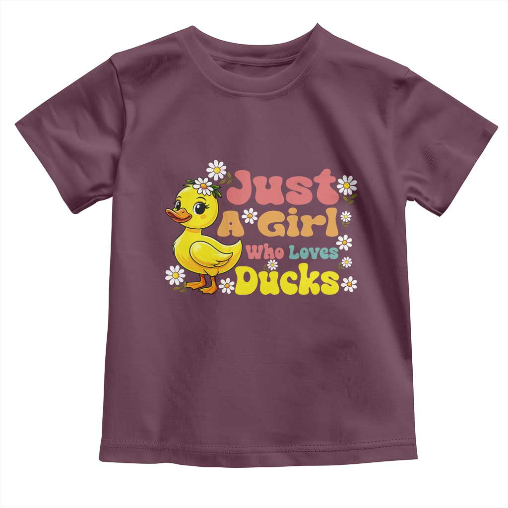 Duck Lover Gift Toddler T Shirt Just A Girl Who Loves Ducks - Wonder Print Shop