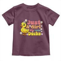 Duck Lover Gift Toddler T Shirt Just A Girl Who Loves Ducks - Wonder Print Shop