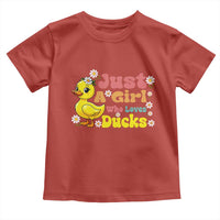 Duck Lover Gift Toddler T Shirt Just A Girl Who Loves Ducks - Wonder Print Shop