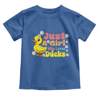 Duck Lover Gift Toddler T Shirt Just A Girl Who Loves Ducks - Wonder Print Shop
