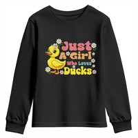 Duck Lover Gift Youth Sweatshirt Just A Girl Who Loves Ducks - Wonder Print Shop