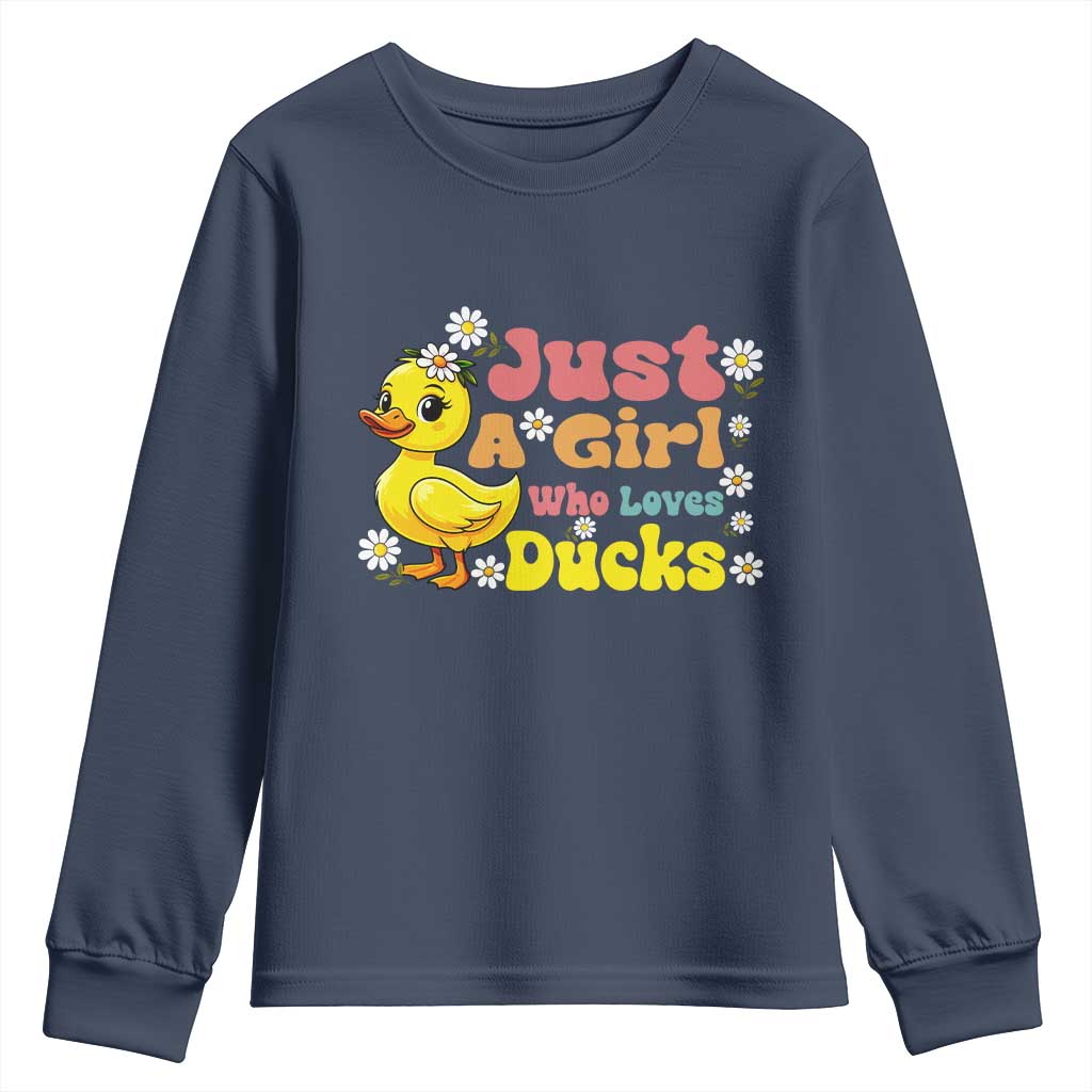 Duck Lover Gift Youth Sweatshirt Just A Girl Who Loves Ducks - Wonder Print Shop
