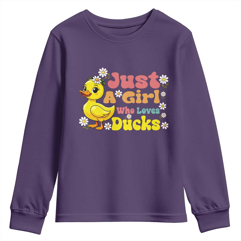 Duck Lover Gift Youth Sweatshirt Just A Girl Who Loves Ducks - Wonder Print Shop