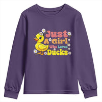 Duck Lover Gift Youth Sweatshirt Just A Girl Who Loves Ducks - Wonder Print Shop