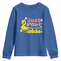 Duck Lover Gift Youth Sweatshirt Just A Girl Who Loves Ducks - Wonder Print Shop