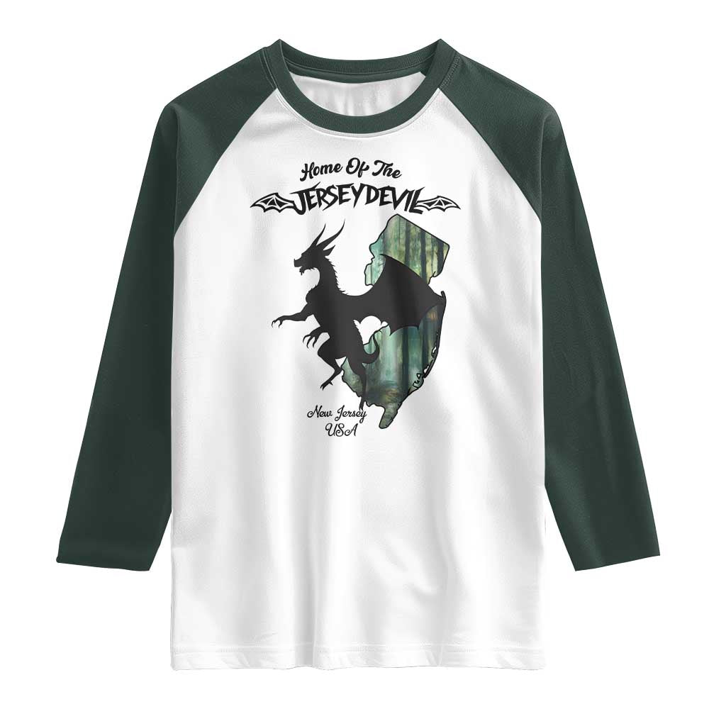 Home Of The Jersey Devil Raglan Shirt Cryptid Gift - Wonder Print Shop