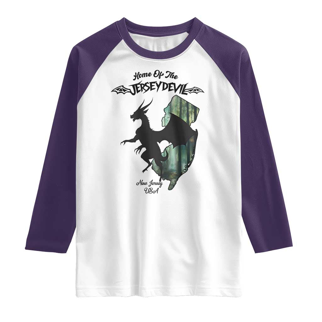 Home Of The Jersey Devil Raglan Shirt Cryptid Gift - Wonder Print Shop