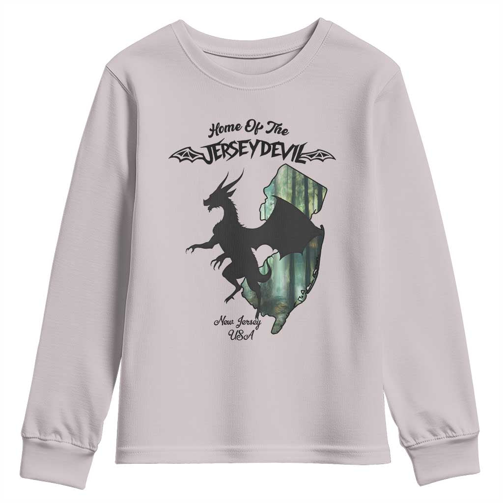 Home Of The Jersey Devil Youth Sweatshirt Cryptid Gift - Wonder Print Shop