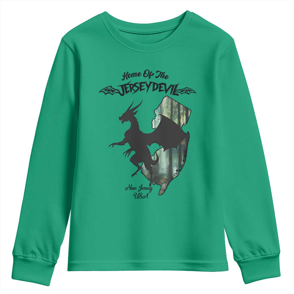 Home Of The Jersey Devil Youth Sweatshirt Cryptid Gift - Wonder Print Shop