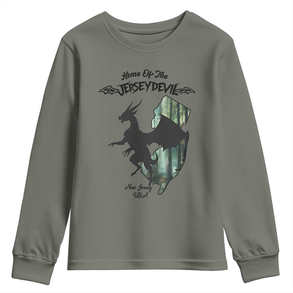 Home Of The Jersey Devil Youth Sweatshirt Cryptid Gift - Wonder Print Shop