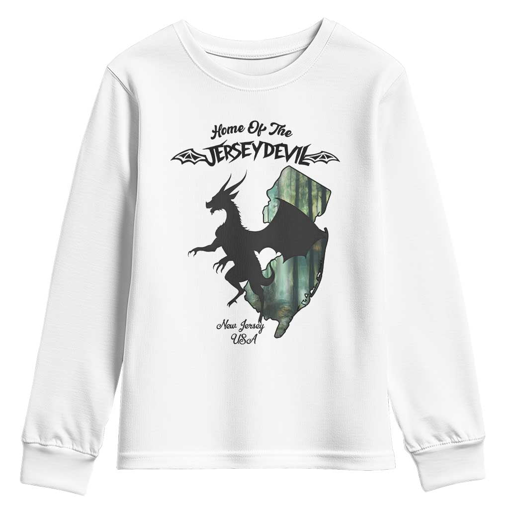 Home Of The Jersey Devil Youth Sweatshirt Cryptid Gift - Wonder Print Shop