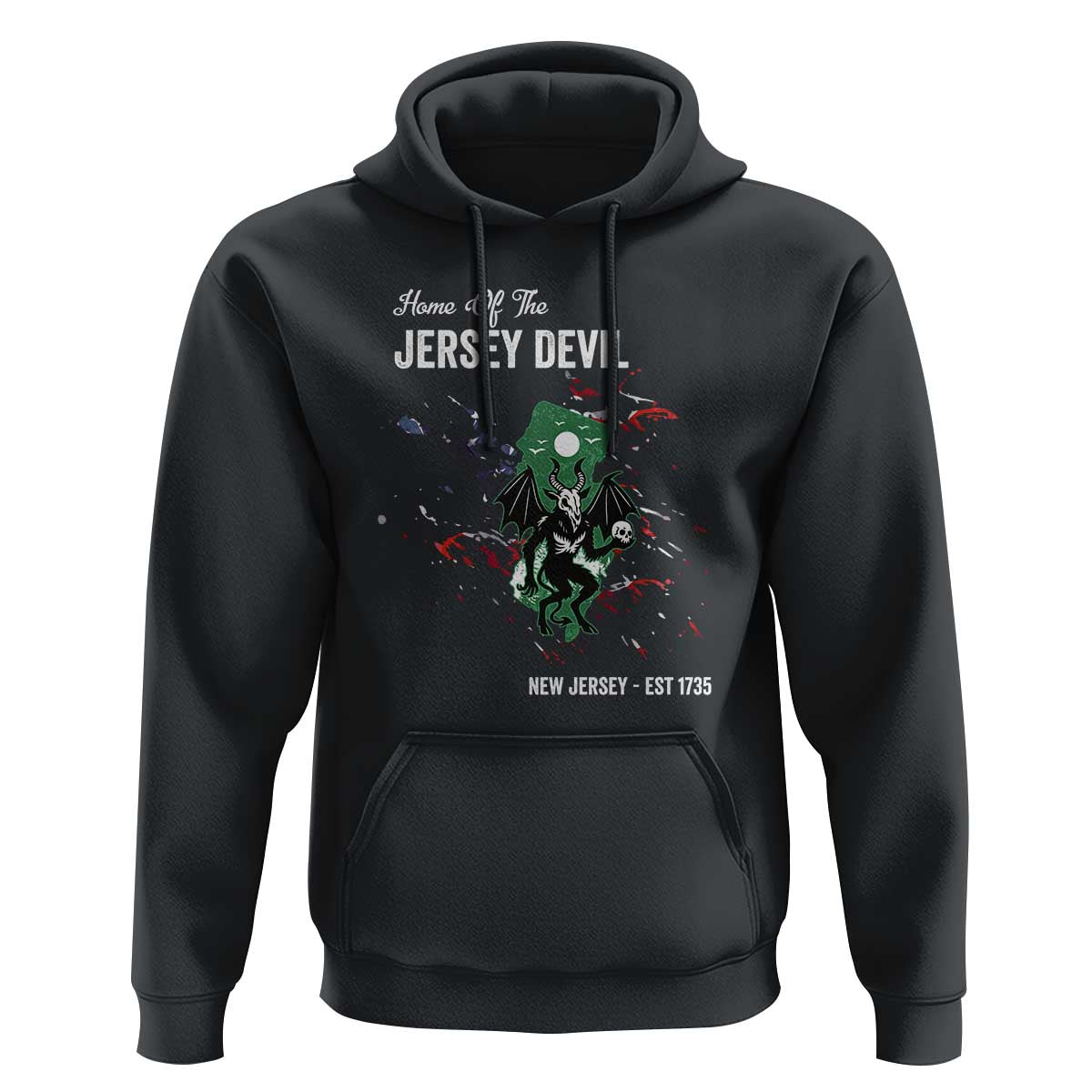 Jersey Devil Hoodie Home Of New Jersey Est 1735 Cryptid Gift - Wonder Print Shop