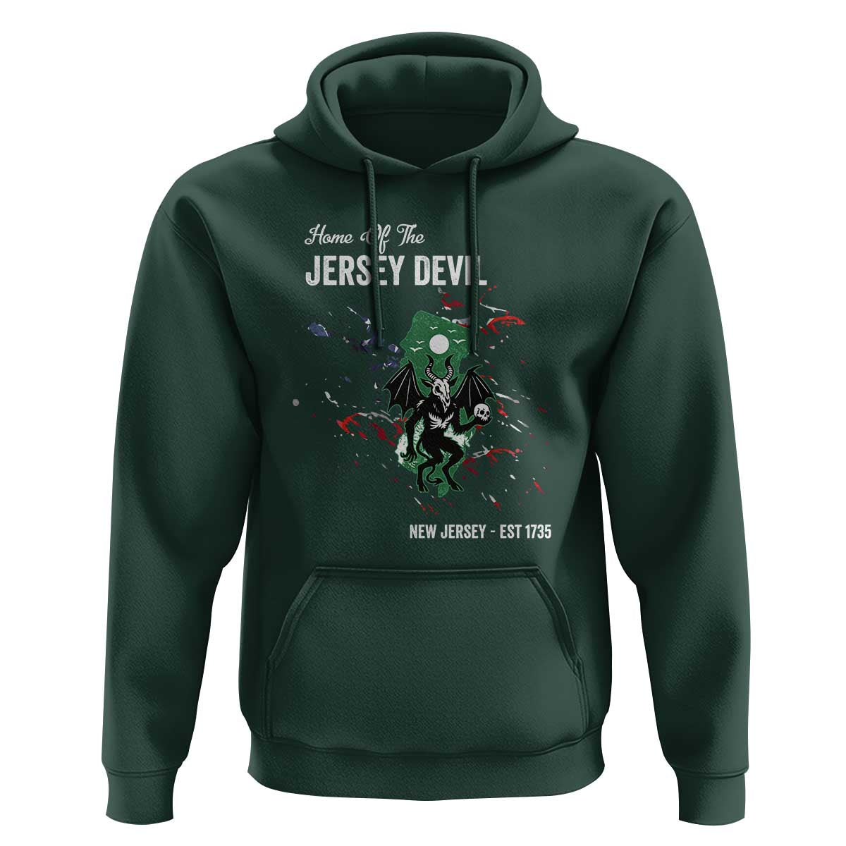 Jersey Devil Hoodie Home Of New Jersey Est 1735 Cryptid Gift - Wonder Print Shop