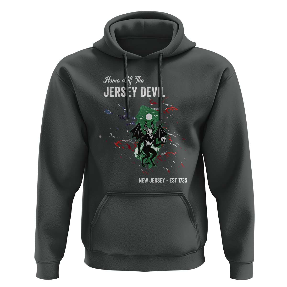Jersey Devil Hoodie Home Of New Jersey Est 1735 Cryptid Gift - Wonder Print Shop