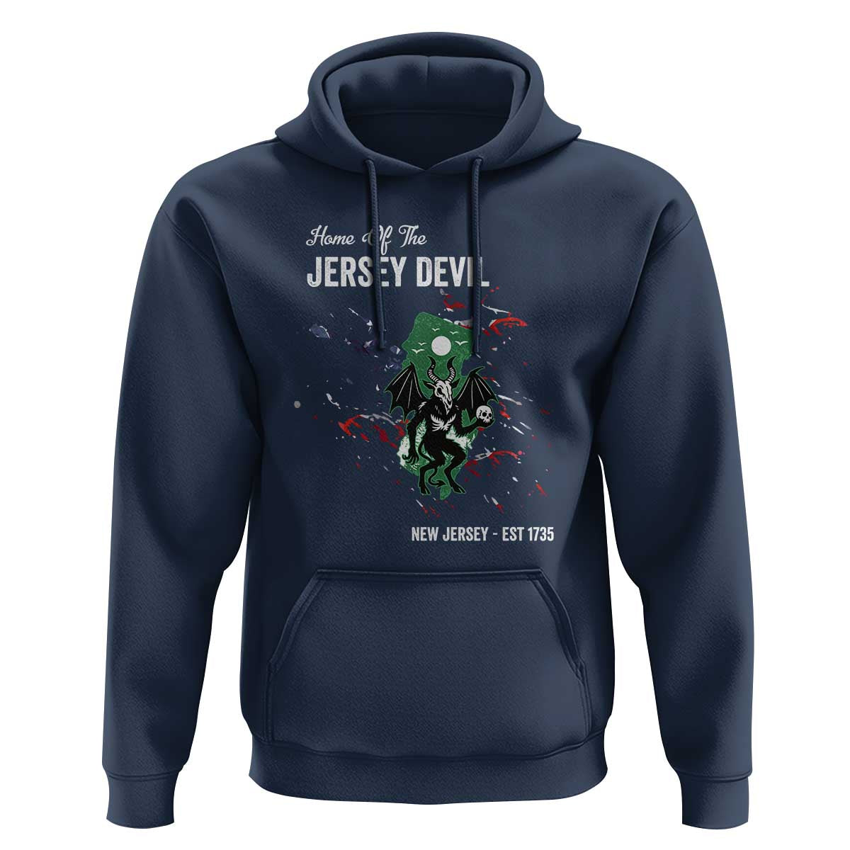 Jersey Devil Hoodie Home Of New Jersey Est 1735 Cryptid Gift - Wonder Print Shop