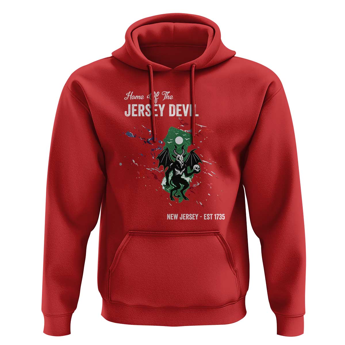 Jersey Devil Hoodie Home Of New Jersey Est 1735 Cryptid Gift - Wonder Print Shop