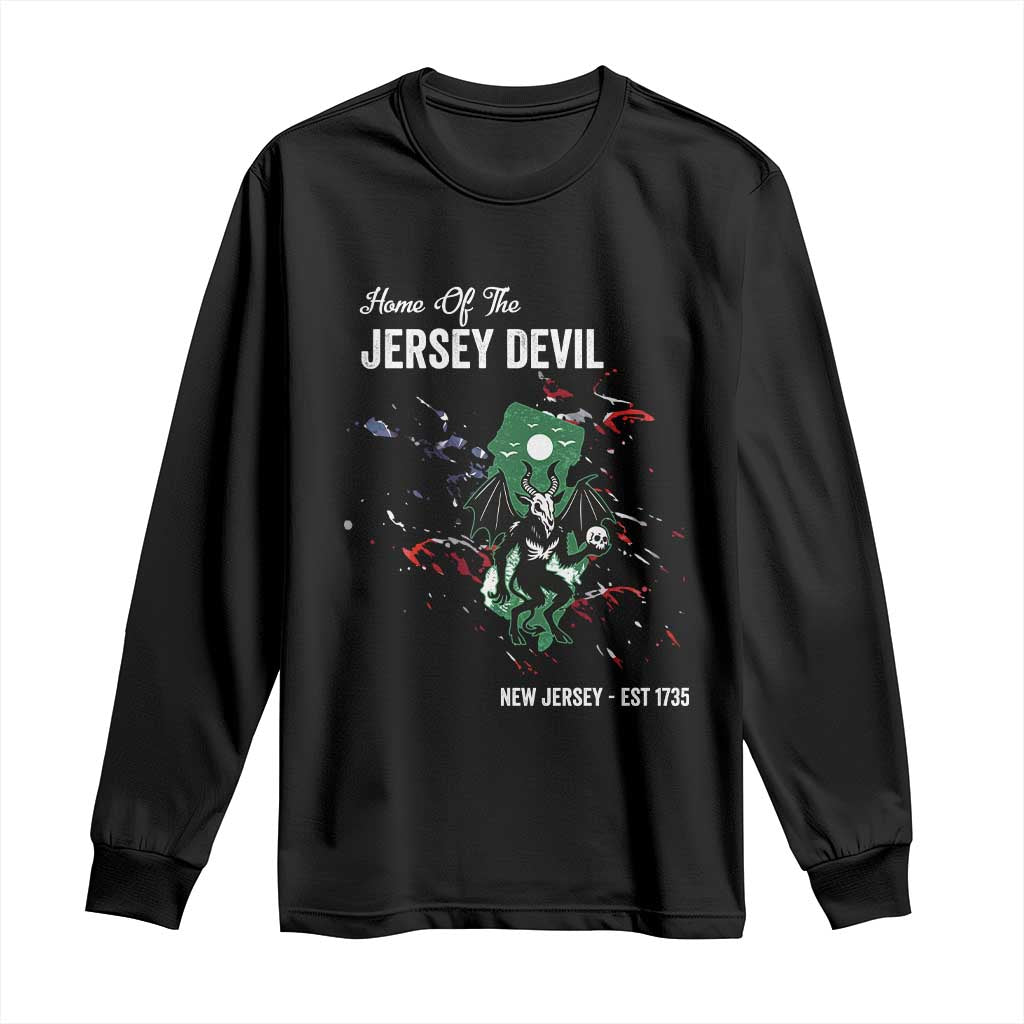 Jersey Devil Long Sleeve Shirt Home Of New Jersey Est 1735 Cryptid Gift - Wonder Print Shop