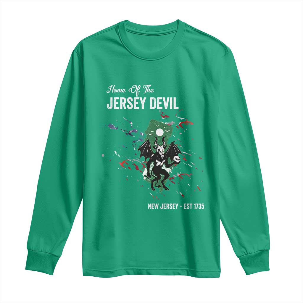 Jersey Devil Long Sleeve Shirt Home Of New Jersey Est 1735 Cryptid Gift - Wonder Print Shop