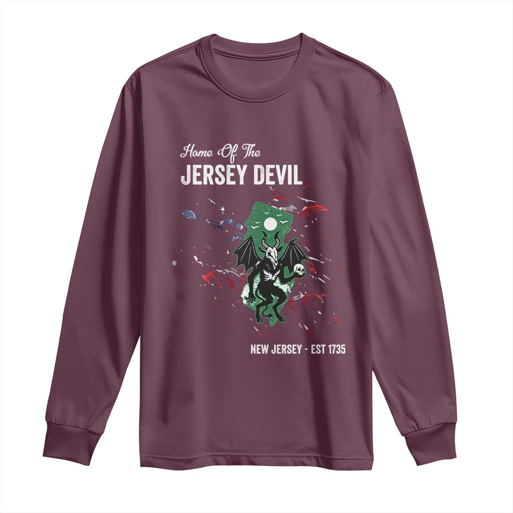 Jersey Devil Long Sleeve Shirt Home Of New Jersey Est 1735 Cryptid Gift - Wonder Print Shop