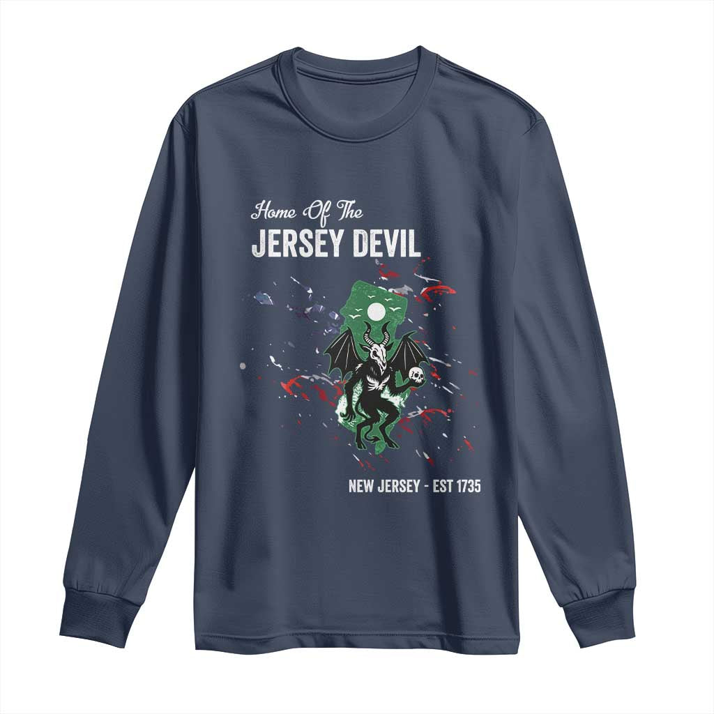 Jersey Devil Long Sleeve Shirt Home Of New Jersey Est 1735 Cryptid Gift - Wonder Print Shop