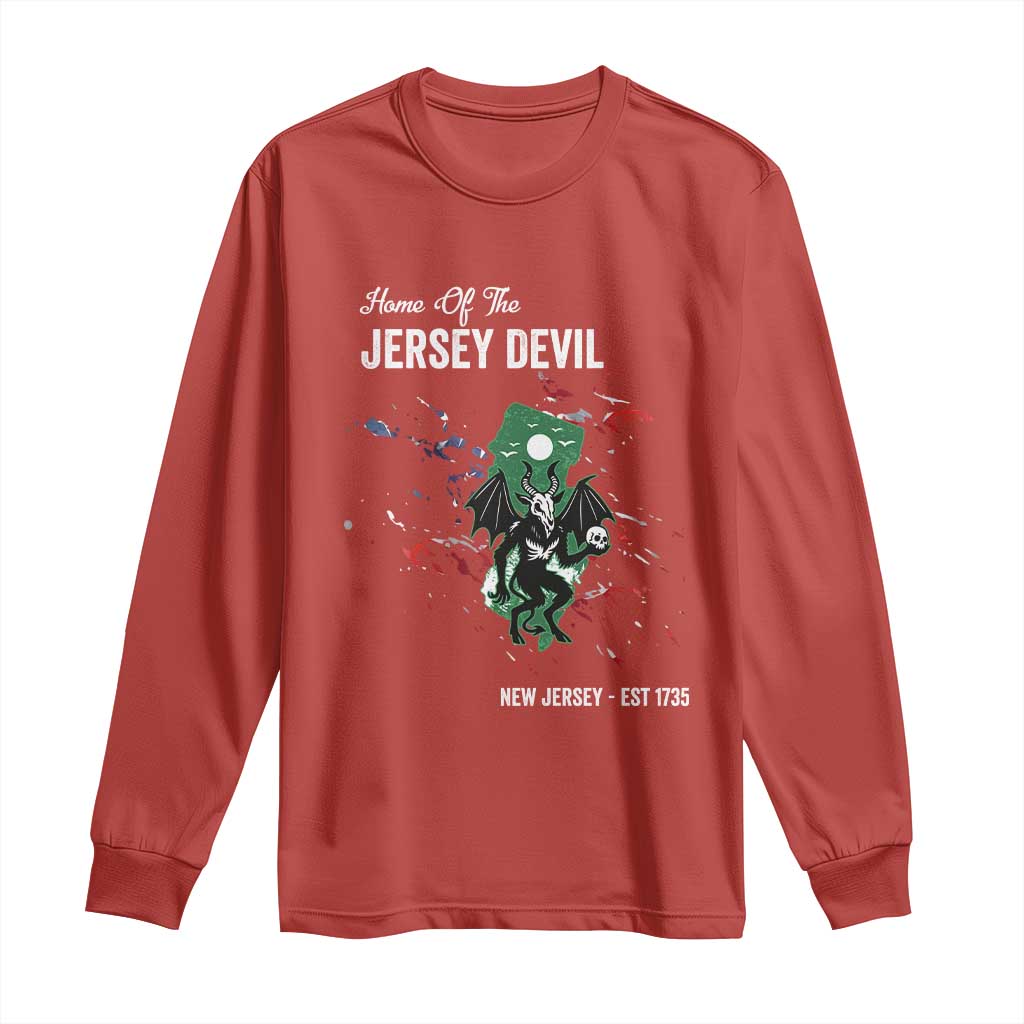 Jersey Devil Long Sleeve Shirt Home Of New Jersey Est 1735 Cryptid Gift - Wonder Print Shop