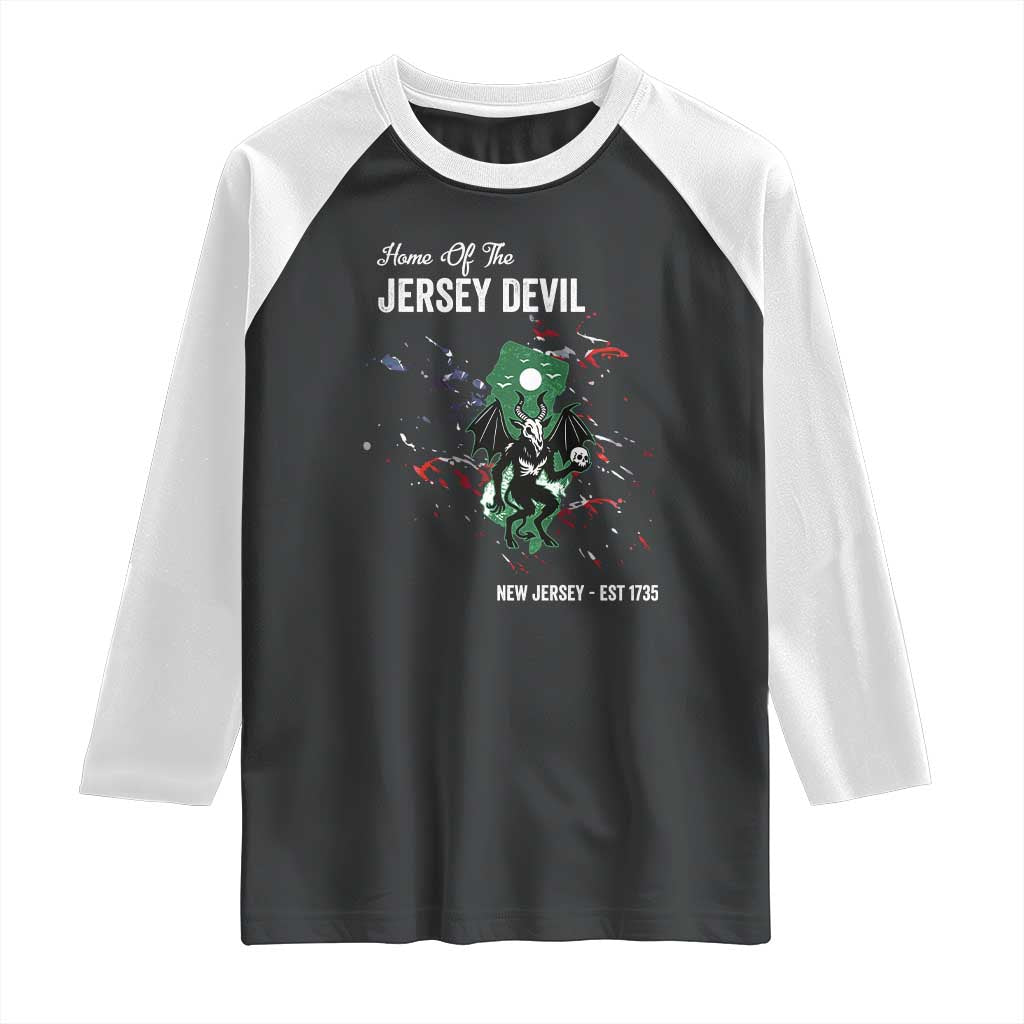 Jersey Devil Raglan Shirt Home Of New Jersey Est 1735 Cryptid Gift - Wonder Print Shop