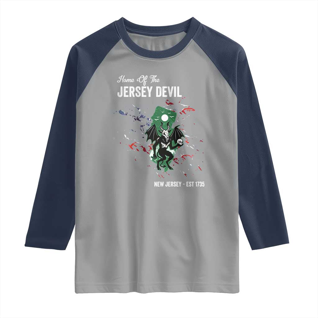 Jersey Devil Raglan Shirt Home Of New Jersey Est 1735 Cryptid Gift - Wonder Print Shop