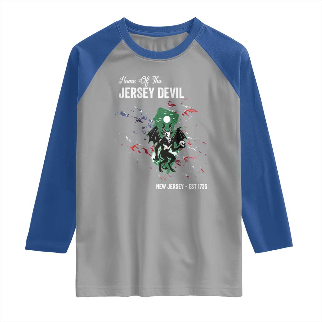 Jersey Devil Raglan Shirt Home Of New Jersey Est 1735 Cryptid Gift - Wonder Print Shop