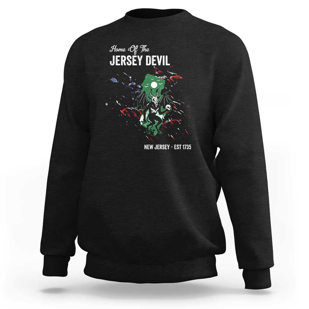 Jersey Devil Sweatshirt Home Of New Jersey Est 1735 Cryptid Gift - Wonder Print Shop