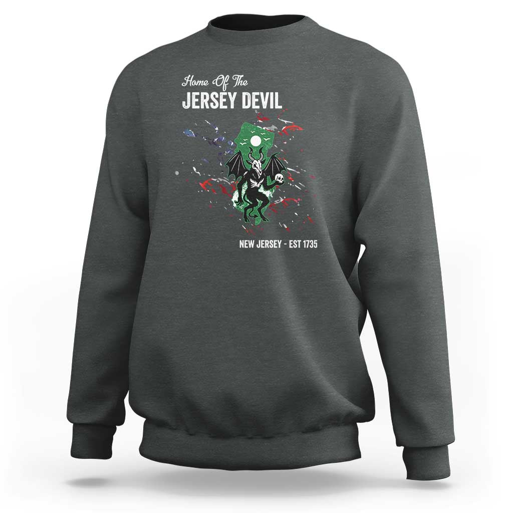 Jersey Devil Sweatshirt Home Of New Jersey Est 1735 Cryptid Gift - Wonder Print Shop