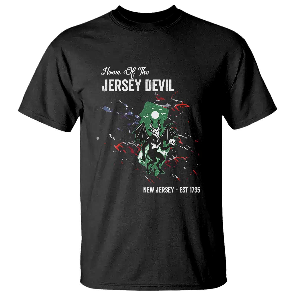 Jersey Devil T Shirt Home Of New Jersey Est 1735 Cryptid Gift - Wonder Print Shop