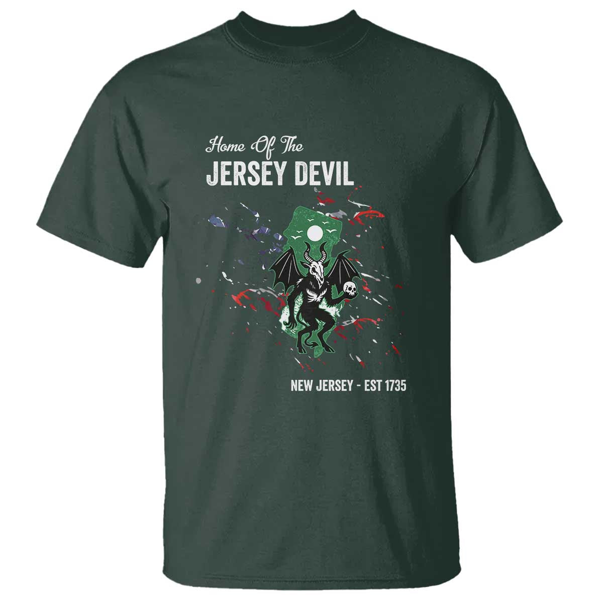 Jersey Devil T Shirt Home Of New Jersey Est 1735 Cryptid Gift - Wonder Print Shop