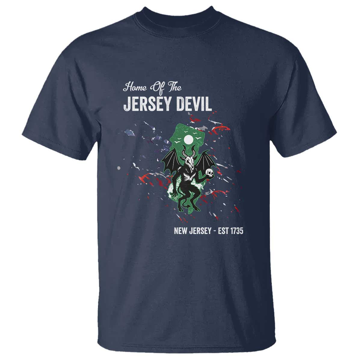 Jersey Devil T Shirt Home Of New Jersey Est 1735 Cryptid Gift - Wonder Print Shop