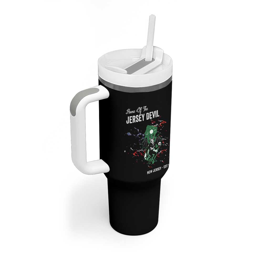 Jersey Devil Tumbler With Handle Home Of New Jersey Est 1735 Cryptid Gift