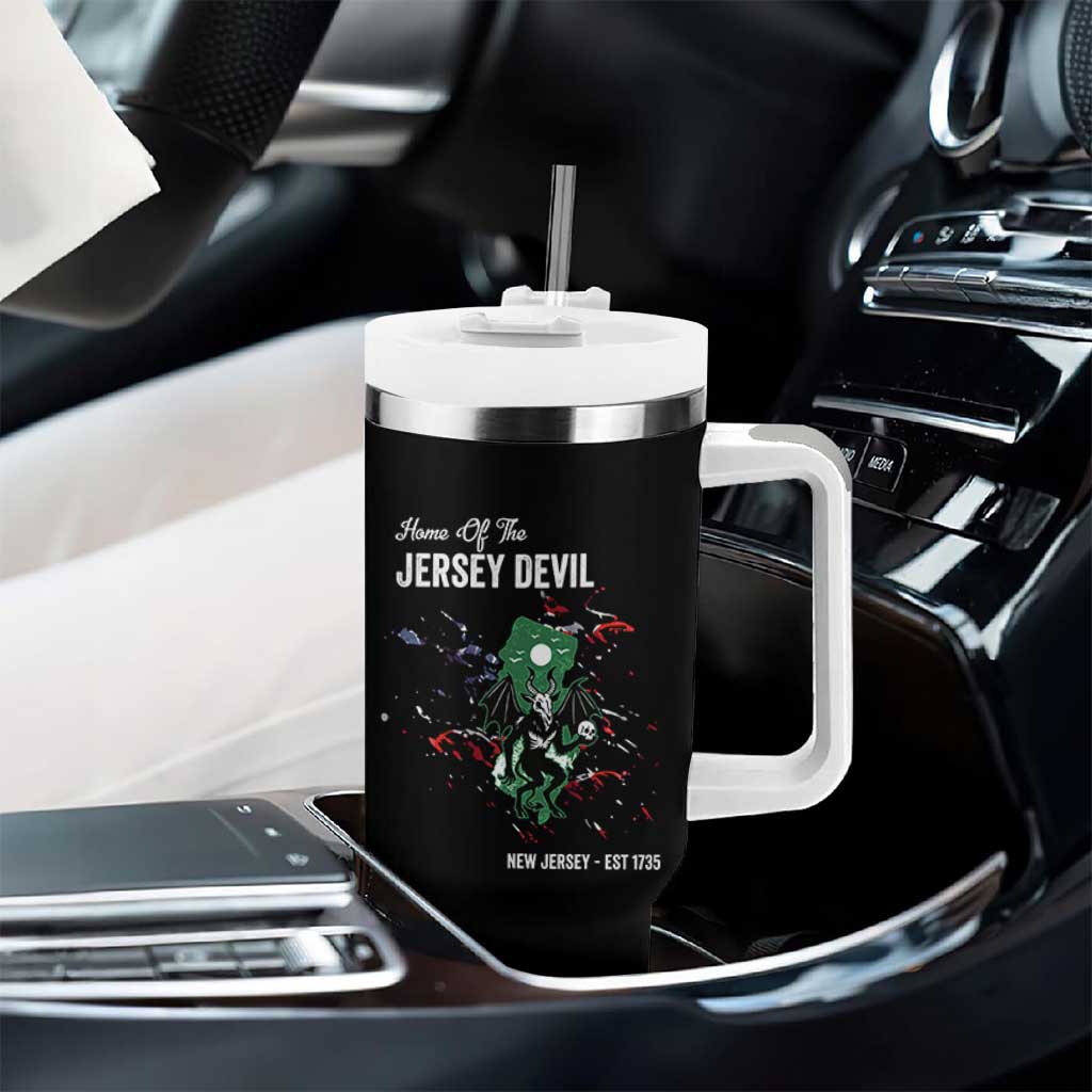 Jersey Devil Tumbler With Handle Home Of New Jersey Est 1735 Cryptid Gift