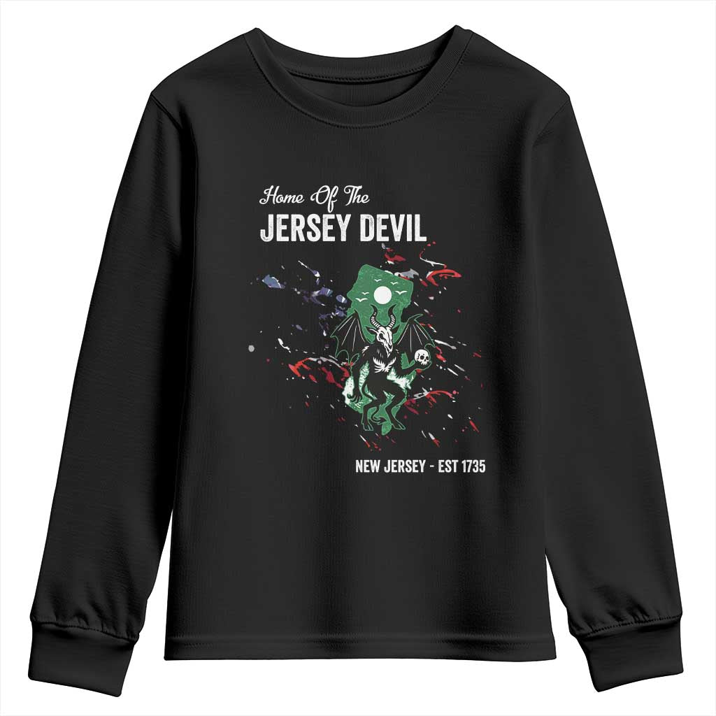 Jersey Devil Youth Sweatshirt Home Of New Jersey Est 1735 Cryptid Gift - Wonder Print Shop