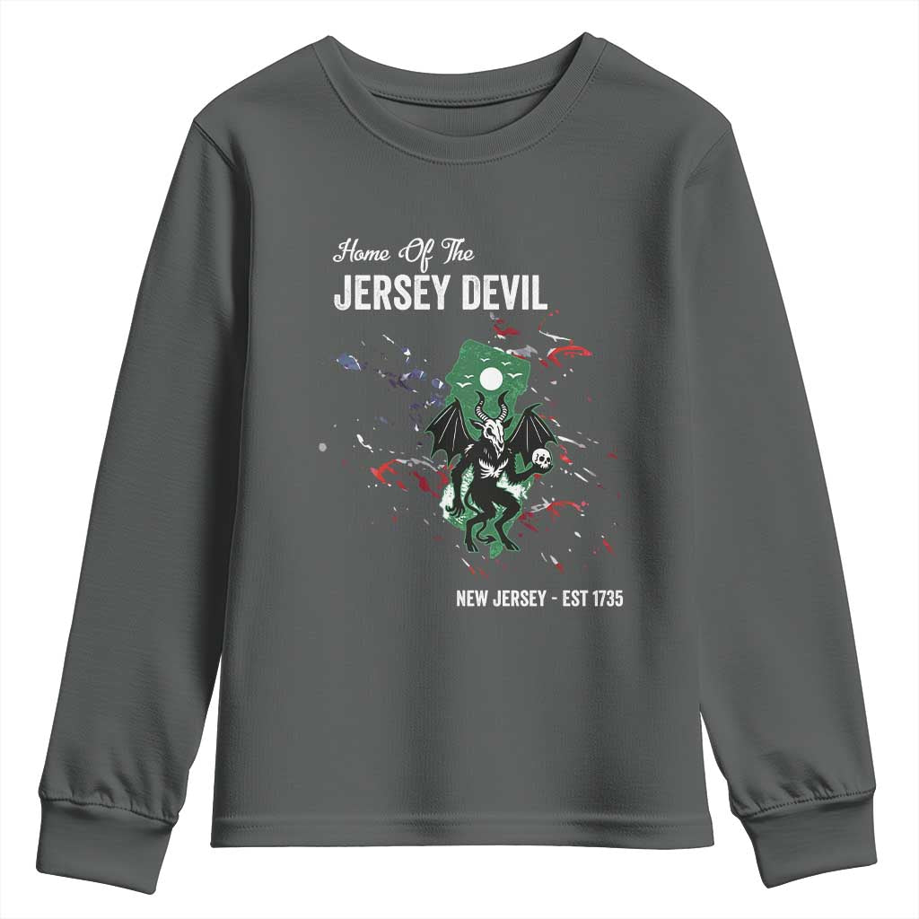 Jersey Devil Youth Sweatshirt Home Of New Jersey Est 1735 Cryptid Gift - Wonder Print Shop