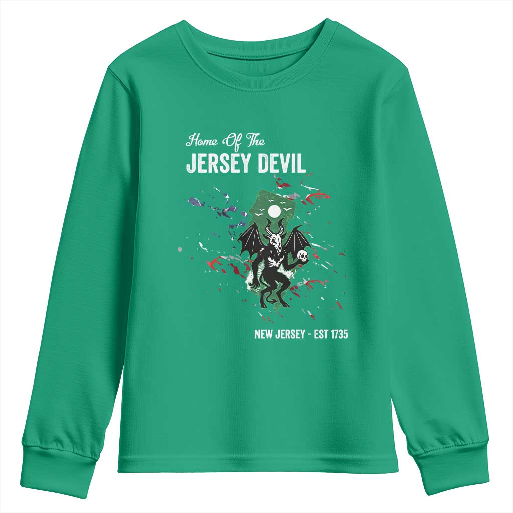 Jersey Devil Youth Sweatshirt Home Of New Jersey Est 1735 Cryptid Gift - Wonder Print Shop